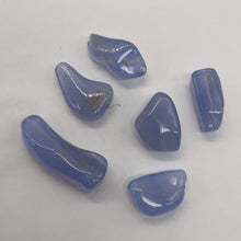 Load image into Gallery viewer, Blue Chalcedony 26g Nugget Pendant Beads | 33x10 - 21x14mm | Blue | 6 Beads |