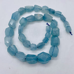 Aquamarine Graduated 19" Strand | 12x8 to 20x12mm | Blue | 32 to 36 Beads |