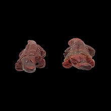 Load image into Gallery viewer, Red Gators 2 Carved Jasper Alligator Animal Beads | 28x11x7mm | Red