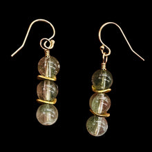 Load image into Gallery viewer, Sparkling Actinolite Quartz 14K Gold Filled Earrings | 1 1/2" long | 1 Pair |