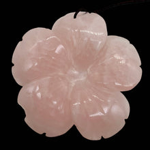 Load image into Gallery viewer, Rose Quartz Carved Pendant Flower | 55x8mm | Pink | 1 Bead |