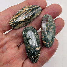 Load image into Gallery viewer, Ocean Jasper Old Stock Long Oval Beads| 45x22x6 to38x20x7mm| Pink, Gray| 3 Beads