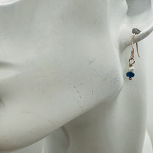 Load image into Gallery viewer, Dazzle Blue Apatite and Fresh Water Pearl Rose Filled Gold Earrings | 1" Long |