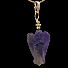 Load image into Gallery viewer, On the Wings of Angels Amethyst 14K Gold Filled 1.5" Long Pendant 509284AMG