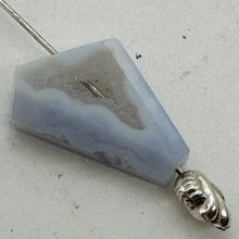 Load image into Gallery viewer, Chalcedony Druzy 12ct Designer Cut Pendant Bead| 22x13x7mm| Blue|1 Pendant Bead|
