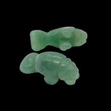 Load image into Gallery viewer, Grace 2 Carved Green Aventurine Manatee Beads | 21x11x9mm | Green
