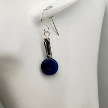 Load image into Gallery viewer, Dazzle Blue Apatite 10mm Coin Sterling Silver Earrings | 1 1/2 Inch Drop |