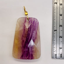 Load image into Gallery viewer, Fluorite 14K Gold Filled Wire Wrap Trapezoid Pendant| 2" Long | Purple, Clear |