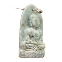 Load image into Gallery viewer, Harmony Stone Jade Buddha Pendant Bead | 50x30mm | Green White | 1 Pendant Bead|