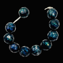 Load image into Gallery viewer, Faceted Fresh Water Pearl Round Parcel | 7mm | Iridescent Blue | 10 Pearls |