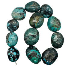 Load image into Gallery viewer, Turquoise Natural Focal Nugget Strand | 310g | 16" | Blue, Black | 12 Beads |