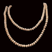 Load image into Gallery viewer, Fresh Water Pearl Knotted on Silk Round | 36&quot; Long | Pink | 1 Necklace
