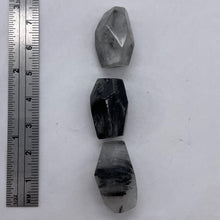 Load image into Gallery viewer, Rutilated Quartz Faceted Beads | 21x13x19 to 25x13x15 | White Black | 3 Beads