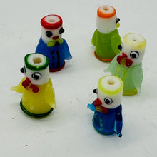 Load image into Gallery viewer, 5 Hand Made Glass Lampwork Robot People 23x25x12mm Beads 7593