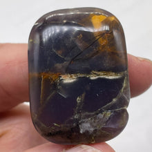 Load image into Gallery viewer, Purple Sage Plume Agate Rectangle Pendant Bead| 39x30x8mm | Purple, Bronze | 1 |