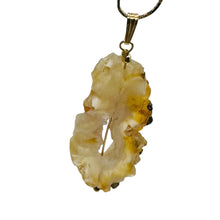 Load image into Gallery viewer, Druzy Agate Slice Designer 14kgf Pendant | 2 1/4" Long | Druzy Agate Crystal |
