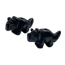 Load image into Gallery viewer, Triceratops Hematite Dinosaur Beads | 22x12x7.5mm | Silver Black