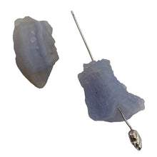 Load image into Gallery viewer, Blue Chalcedony 15g Druzy Nugget Beads| 28x19x17 to 28x15x15mm | Blue | 2 Beads|