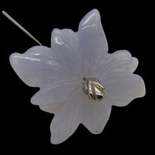 Load image into Gallery viewer, Chalcedony 29ct Hand Carved Flower Bead | 30x30x5mm | Blue | 1 Pendant Bead |