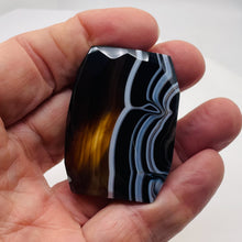 Load image into Gallery viewer, Onyx Flat Faceted Translucent Pendant Bead | 50x48x14mm | Black White | 1 Bead |