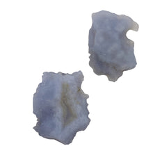 Load image into Gallery viewer, Blue Chalcedony 17g Druzy Nugget Beads| 32x20x11 to 30x24x15mm | Blue | 2 Beads|