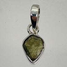Load image into Gallery viewer, Moldavite 7.08ct Sterling Silver Heart Pendant | 3/4" Long | Green | 1 Pendant |