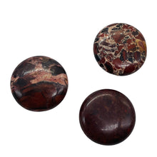Load image into Gallery viewer, Red 3 Brecciated Jasper 20mm Coin Beads 009568