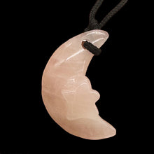 Load image into Gallery viewer, Rose Quartz Star and Moon Pendant Necklace | 3/4" Long | Pink | 1 Necklace |
