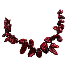Load image into Gallery viewer, Red Freshwater Keishi Cornflake Pearl Strand 16" 62 Pearls 16x10mm
