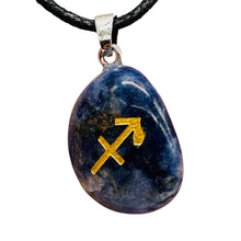 Load image into Gallery viewer, Zodiac Sagittarius Sodalite Stone Pendant | 1 1/2" Long| Blue, White| 1 Pendant|