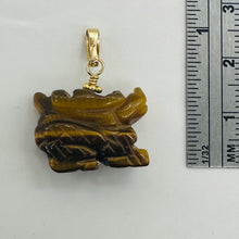 Load image into Gallery viewer, Powerful Tiger's Eye Winged Dragon 14K Yellow Gold Filled Pendant | Bronze |