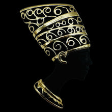 Load image into Gallery viewer, Queen Nefertiti Sterling Silver Headshot Pin | 2.5" | Silver | 1pr Brooch