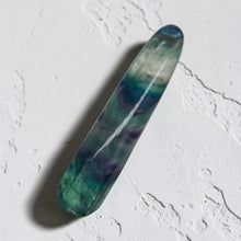 Load image into Gallery viewer, Fluorite Massage Crystal with Round Smooth End | 4x3/4"| Green, Purple| 1 Wand |