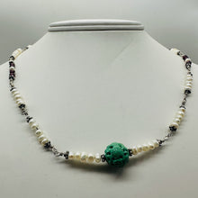 Load image into Gallery viewer, Designer Original Ruby Jade Pearl Sterling Silver 20 inch Necklace