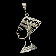 Load image into Gallery viewer, Queen Nefertiti Sterling Silver Image Pendant | 2" Long | Silver | 1 Pendant |