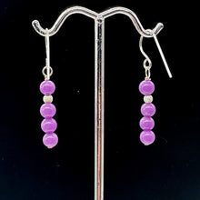 Load image into Gallery viewer, Phosphosiderite Dangle Sterling Silver Earrings | 1 1/24" long | Lavender |