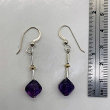 Load image into Gallery viewer, Lilac Faceted Amethyst Sterling Silver Dangle Earrings | 1 1/4" Long | 1 Pair |