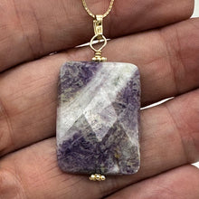 Load image into Gallery viewer, Purple Flower Sodalite Faceted 14K Gold Filled Pendant } 1 3/4" Long| 1 Pendant|