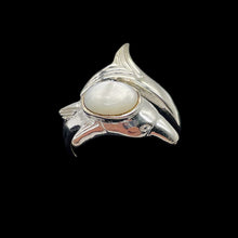 Load image into Gallery viewer, Mother of Pearl Leaping Dolphin Sterling Silver Ring | Size 6 | Silver | 1 Ring|