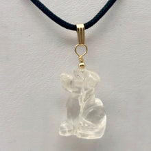Load image into Gallery viewer, Quartz Dog Pendant Necklace | Semi Precious Stone Jewelry | 14k Pendant