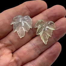 Load image into Gallery viewer, Serpentine New Jade Leaf Beads | 26x24x3 to 27x27x4mm|Clear Pale Green| 2 Beads|