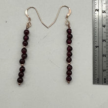 Load image into Gallery viewer, Garnet Faceted 14K Rose Gold Filled Earrings | 2 inches long |