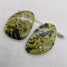 Load image into Gallery viewer, Turquoise Faustite Oval Beads | 41x31 to 37x7mm | Chartreuse, Black | 2 Beads |