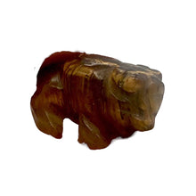 Load image into Gallery viewer, Carved Tiger Eye Buffalo Figurine Worry Stone | 21x14x8mm | Golden