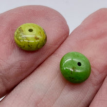 Load image into Gallery viewer, Gaspeite High Grade 8mm Rondelle Beads | 8mm | Green Brown | 2 Beads |