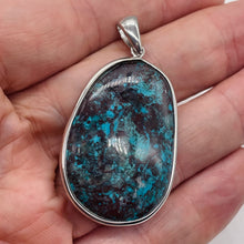 Load image into Gallery viewer, Chrysocolla Sterling Silver Oval Pendant | 2" Long | Blue, Green | 1 Pendant |