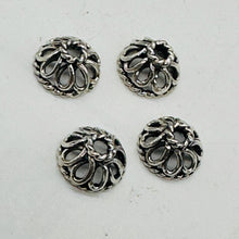 Load image into Gallery viewer, Wedding Bell 4 Filagree 9x5mm Silver Bead Caps 4016