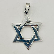 Load image into Gallery viewer, Star of David Sterling Silver Charm | 1 1/4" Long | Silver | 1 Pendant |