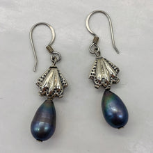 Load image into Gallery viewer, Rainbow Pearl Sterling Silver Dangle Earrings | 1 1/2" Long | Lavender | 1 Pair|