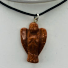 Load image into Gallery viewer, Goldstone Angel Pendant Necklace | 3/4' Long | Red, Gold | 1 Pendant Necklace |
